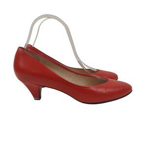 GH Bass & Co Tailored Flex Kayla Red Leather Pump Heels Dress Shoes Womens 8 N